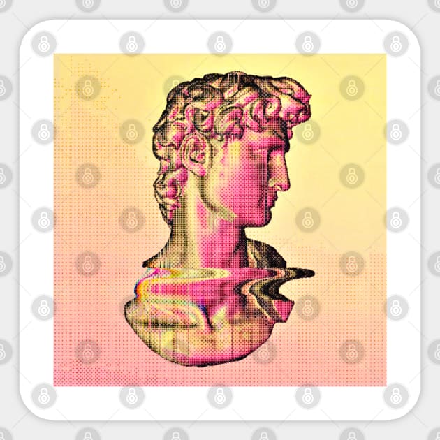 Aesthetic Statue Glitch Matrix ∆∆∆∆ Graphic Design/Illustration Sticker by DankFutura